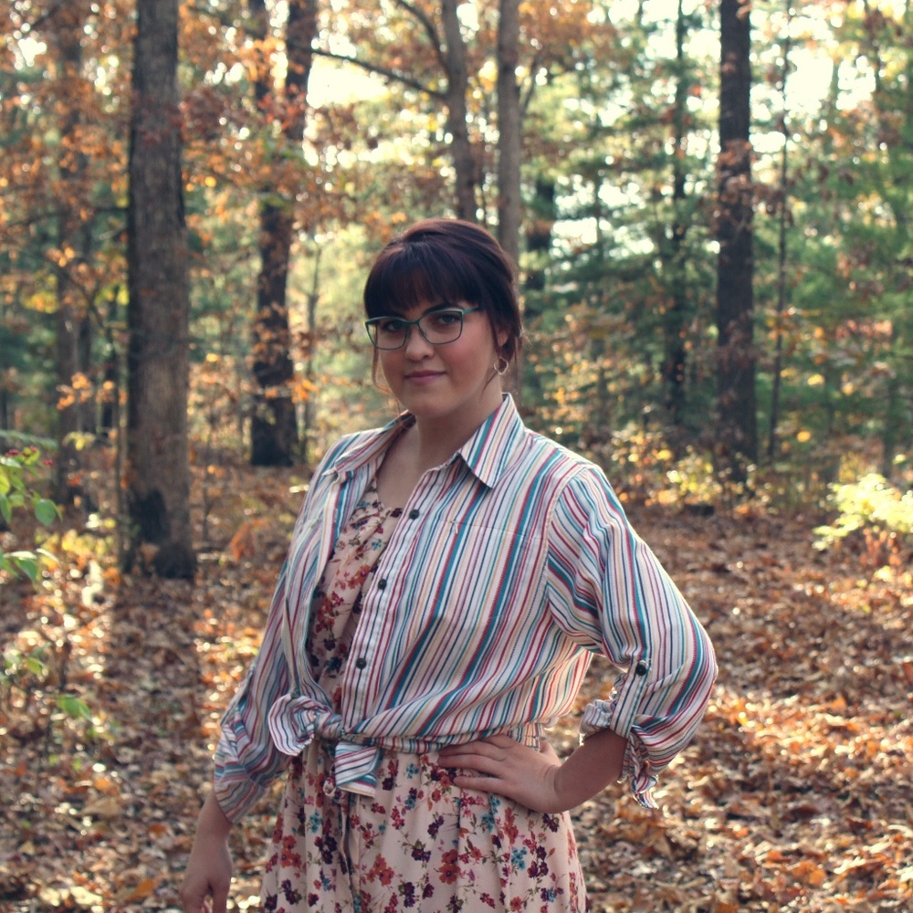 Cotton Blend Button-up Shirt- Longsleev Multi Colo